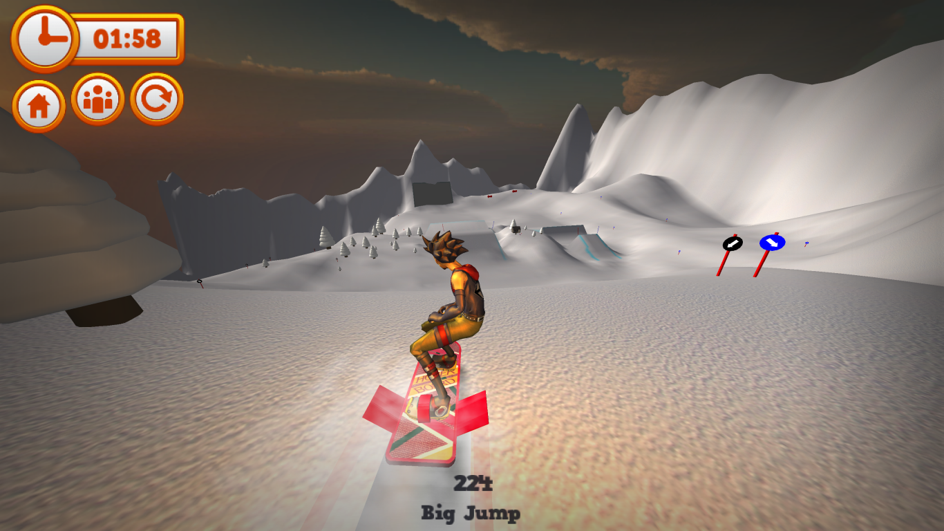 4 Player Split Screen In Mad Snowboarding