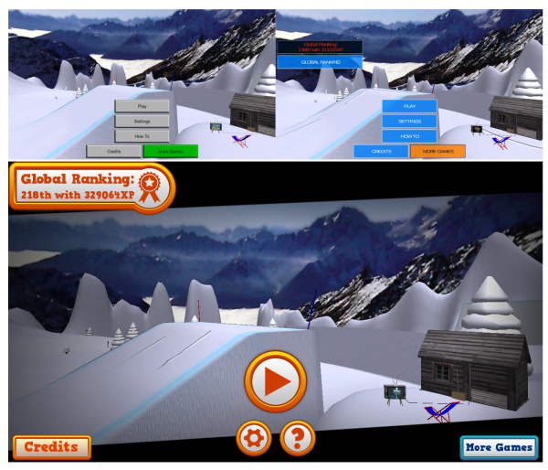 Mad Snowboarding UI iterations