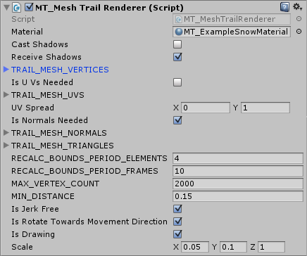 MeshTrailRenderer Inspector