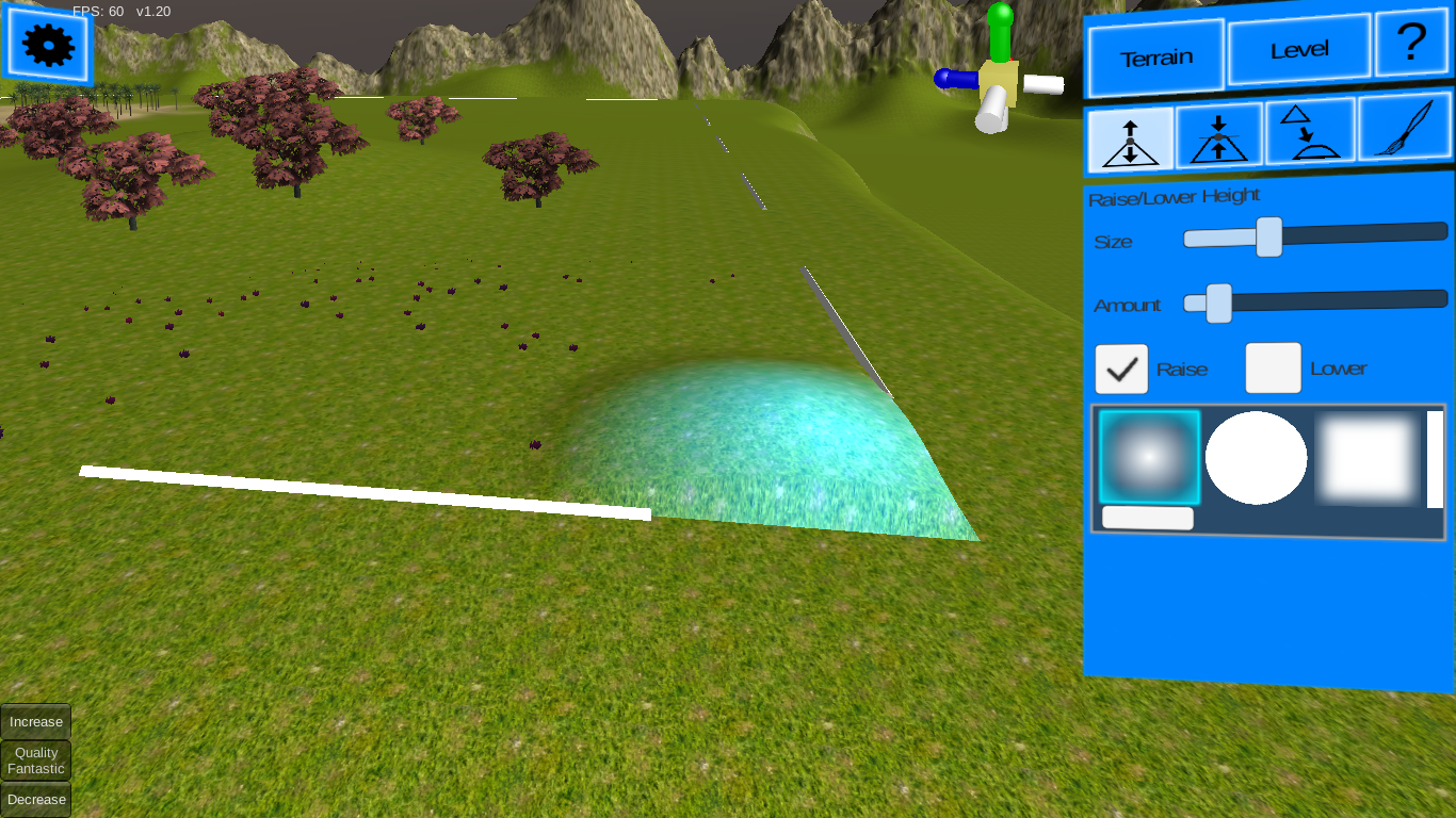 Multiplatform Runtime Level Editor terrain only 9 patch editor UI example