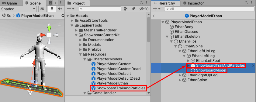 Snowboard Game Starter Pack (Template) - Add your custom character